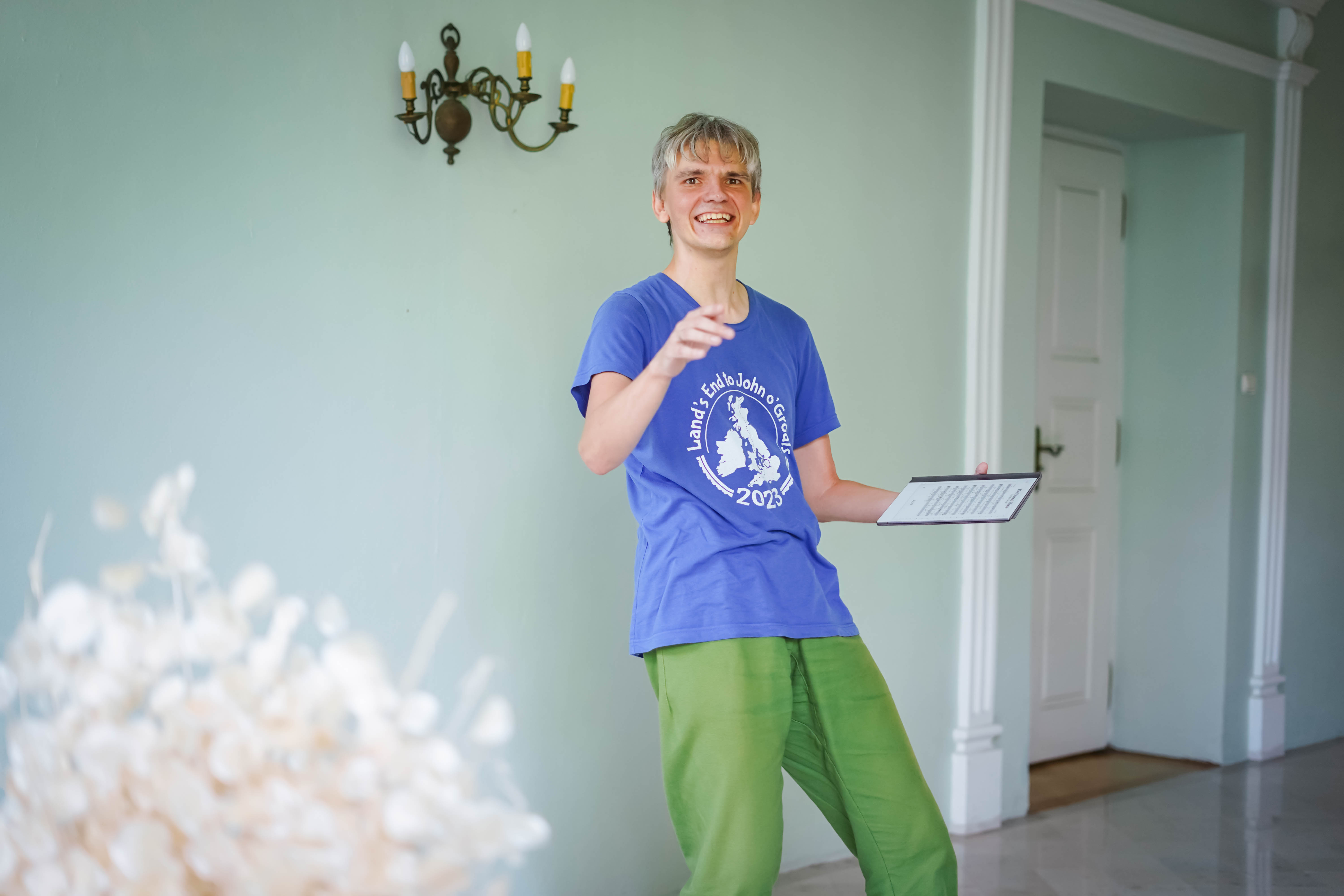 Me, practicing during the retreat